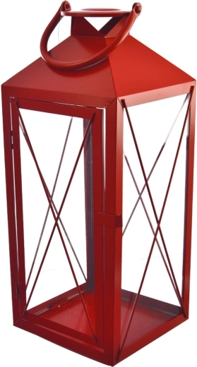 Large red metal lantern 47 cm