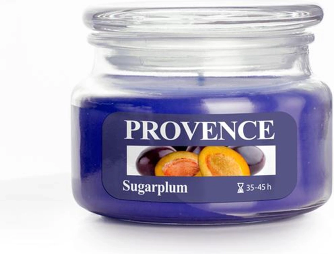 Aromātiskā svece stikla traukā PROVENCE plūme 45 stundas