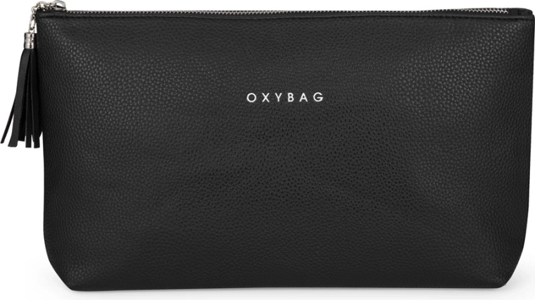 Elegance Maxi Cosmetic Bag – Black Faux Leather