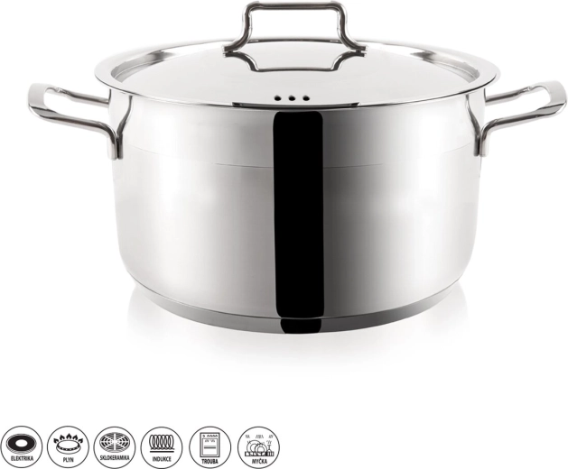 Anett Stainless Steel Saucepan with Lid 6.2 L