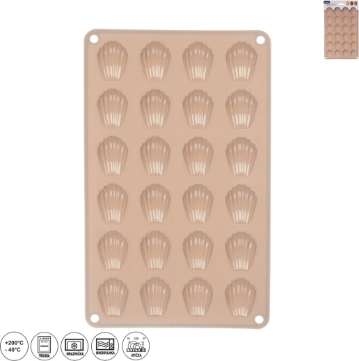 Silikona forma mini gliemežvāciņiem 24 gab. bēša