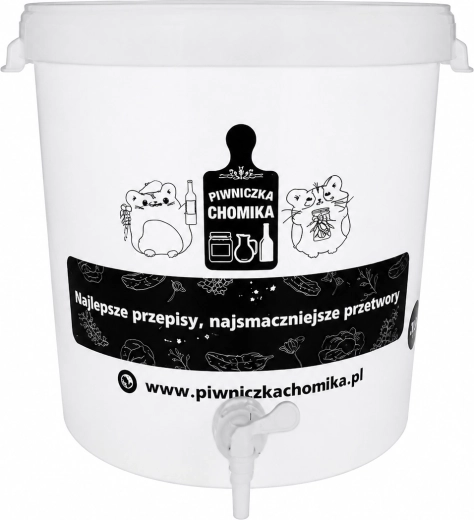 Fermentācijas trauks ar vāku un krānu, 30 l