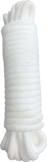 Pīta virve 10 m x 8 mm, balta, kravnesība 200 kg