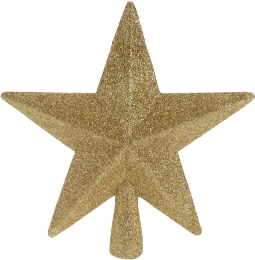 Zelta nedūstoša zvaigzne eglītes galotnei 19 cm