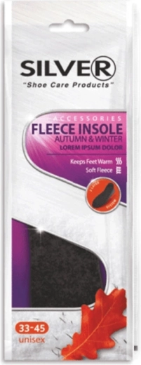 Silver Fleece trim-to-fit shoe insole 35–45