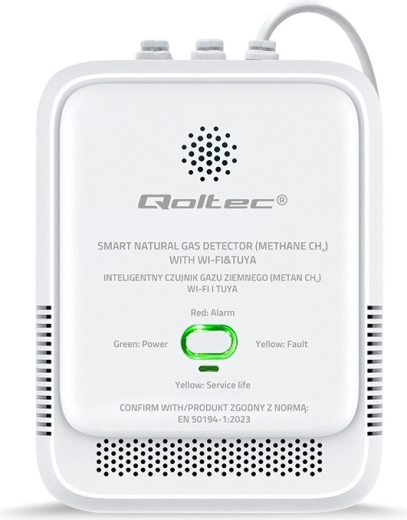 Viedais dabasgāzes (CH4) noplūdes detektors ar Wi‑Fi TUYA un LED signālu, 85 dB