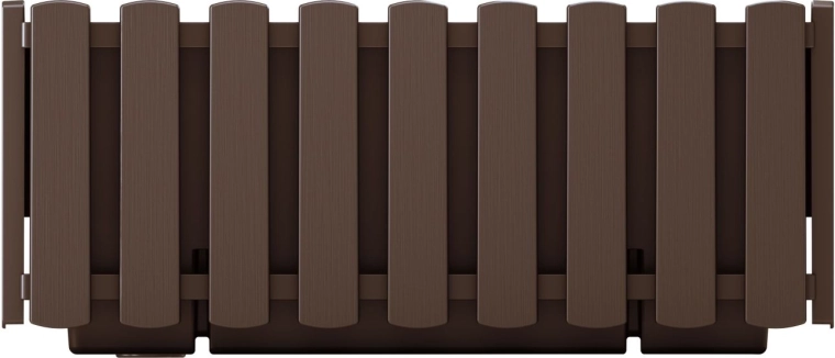 Plastmasas kastīte ar žoga dizainu 38 cm – brūna