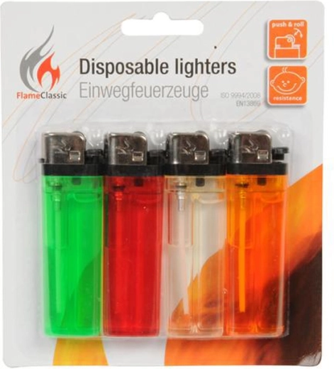 Disposable Lighters – mixed colors, set of 4 pcs