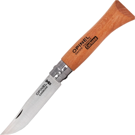 Opinel No. 6 Carbon folding pocket knife 7 cm, beech wood