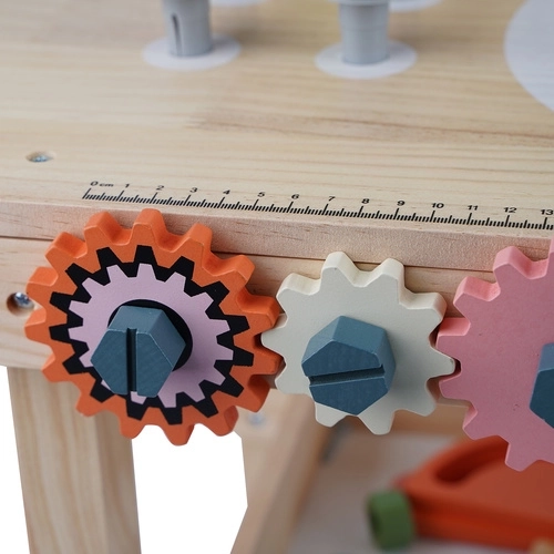 Gears and ruler for playful mechanics