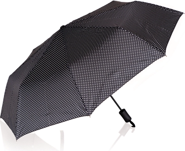 Saliekams lietussargs ar punktiņiem 52 cm – melns