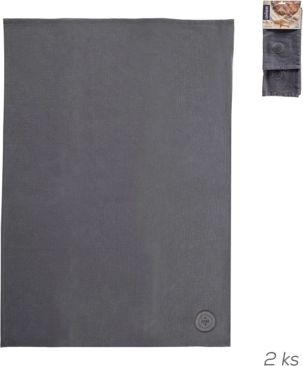 Cotton kitchen towel My kitchen, grey, 2 pcs