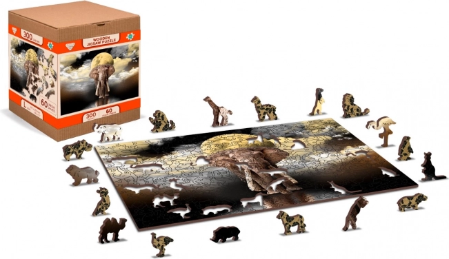 Wooden Puzzle Elephant Dreams