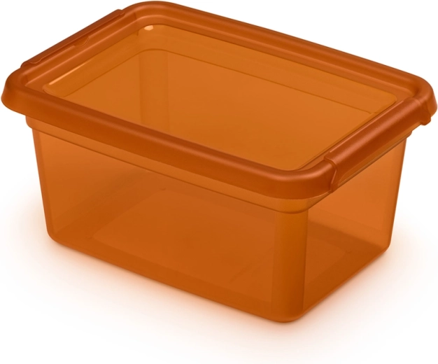 Basestore food storage container with lid and clips 1.5 L, amber