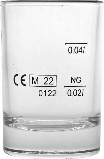 Šotu glāzīte ar dubulto mērlīniju 20/40 ml Chile
