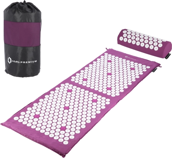 HMS Premium AKM04 Acupressure Set – purple mat with pillow and bag