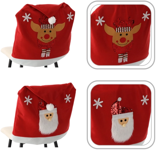 Ziemassvētku krēsla pārvalks (dažādi raksti) – Santa un ziemeļbriedis