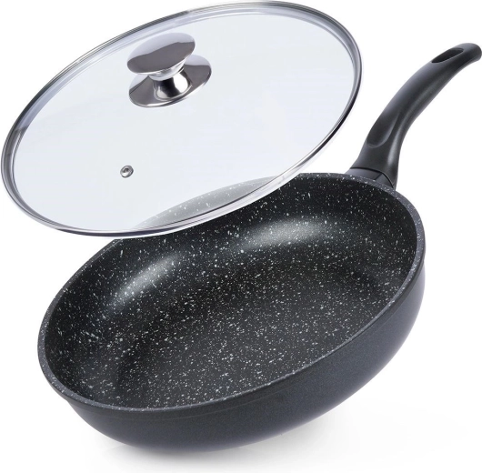 Granīta panna ar stikla vāku ORION Grande 28 cm