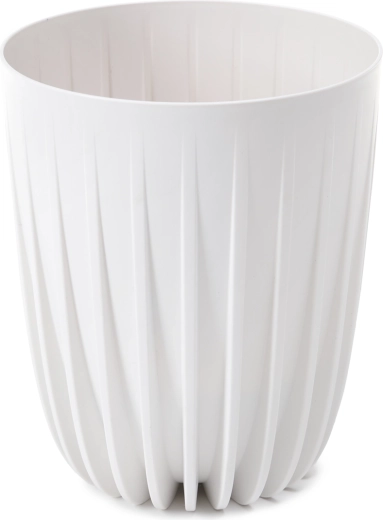 Puķu pods MIRA 14,5 cm no pārstrādātas plastmasas – balts