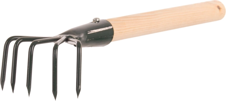 Profesionāls dārza grābeklītis ar kātu 27 cm, 5 zari