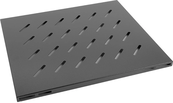 Fiksēts plaukts 19'' statnei, melns 1U 465x500 mm