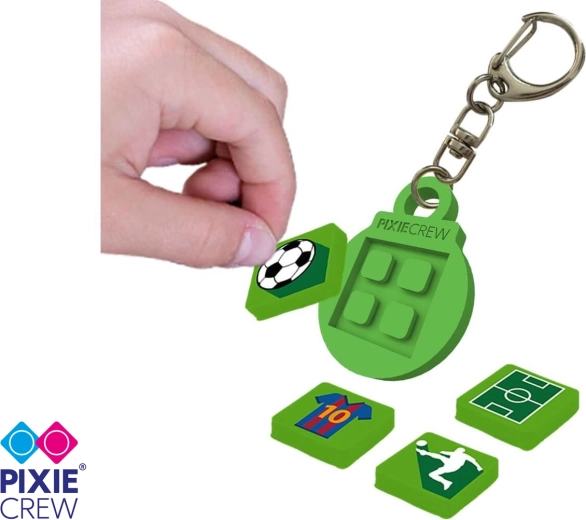Pixie Crew round keychain pendant, green