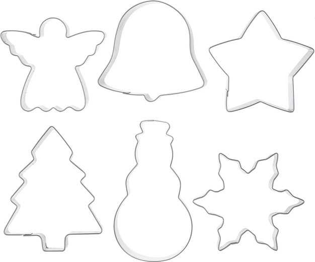 Set of stainless steel cookie cutters 6 pcs