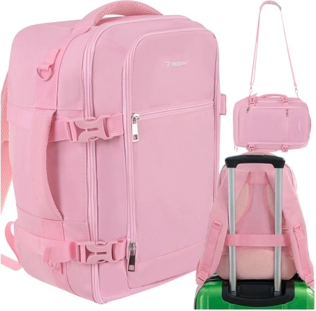 Travel cabin backpack 40 × 25 × 20 cm pink TRIZAND 2-in-1