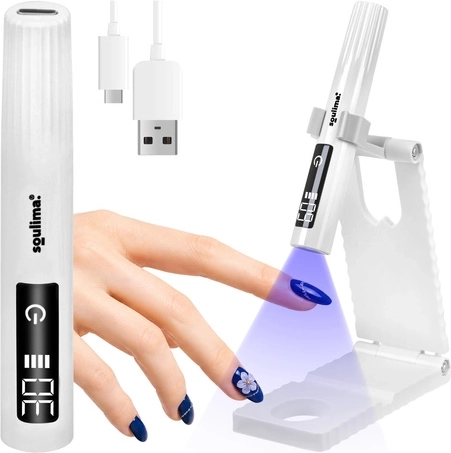 Pārnēsājama UV/LED nagu lampa Soulima mini 3 W ar LCD un statīvu, USB‑C