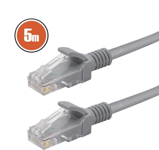CAT5e UTP CCA Network Patch Cable, Gray, 5 m