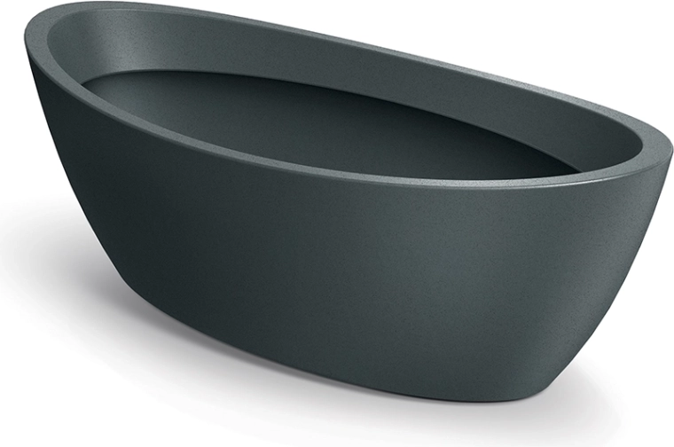 Ovāls puķu pods Aria 40 cm, grafīta krāsā