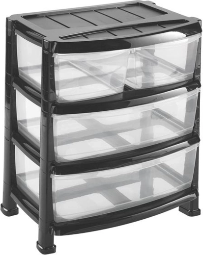 Plastmasas plaukts ar 4 atvilktnēm Heidrun Professional 55 × 40 × 60,5 cm