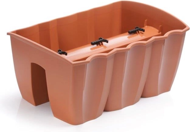 Balkona margu puķu kaste Crown 39,3 cm – terakota