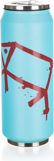 Termokrūze kā bundžiņa 430 ml BE COOL PIG, nerūsējošais tērauds, zila