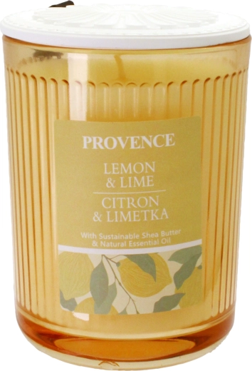 Aromātiskā svece stikla traukā Provence ar citrona un laima aromātu, 230 g
