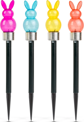 Saules enerģijas dārza lampa zaķīša formā ar baltu LED — 1 gab.