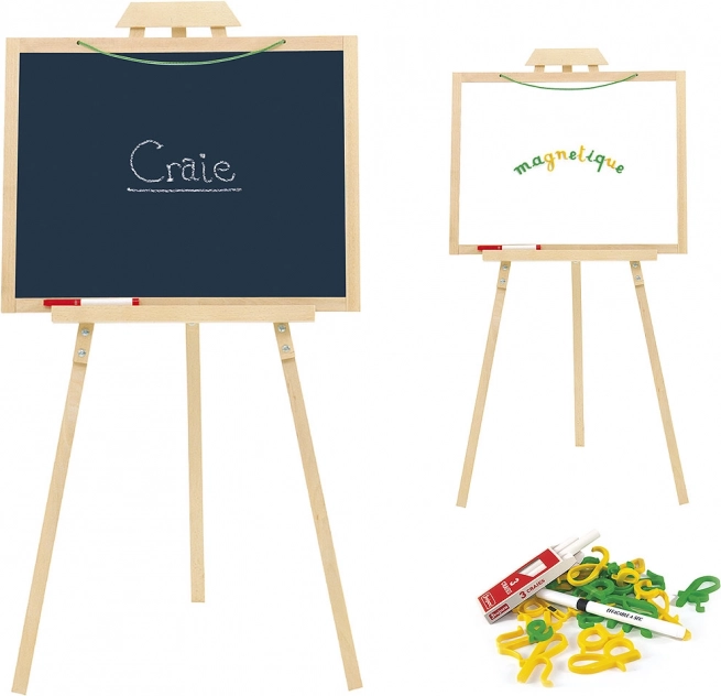 Jeujura wooden stand with multifunctional board