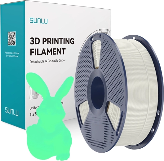 Sunlu PLA glow-in-the-dark filament white-green