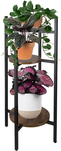 Ruhhy puķu statīvs 80 cm, 3 līmeņu metāla loft