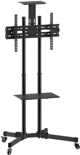 Mobilais TV statīvs 37–70 collām, 50 kg, divi plaukti
