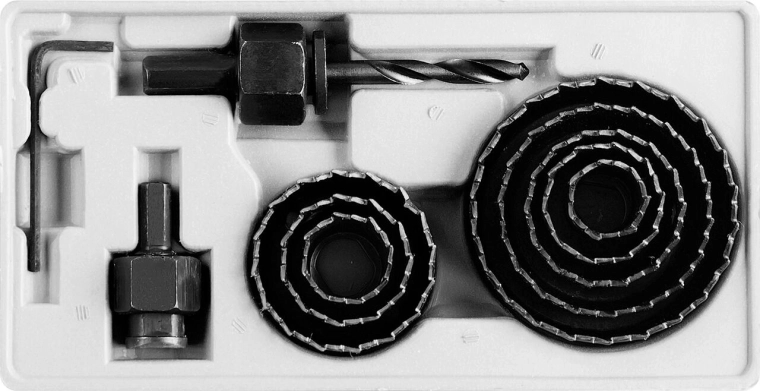 Izgriežamo kroņurbju komplekts 19–64 mm, 11 daļu