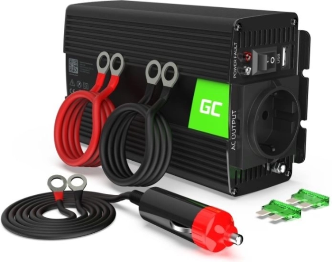 Sprieguma pārveidotājs 24 V uz 230 V 500 W / 1000 W tīrs sinuss GREEN CELL