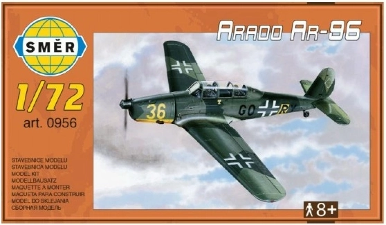 Arado AR-96 modelis mērogā 1:72, 15,2 × 1,18 cm, kastē 25 × 14,5 × 4,5 cm