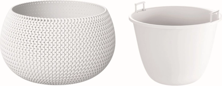 Splofy Bowl Planter with insert 37 cm white