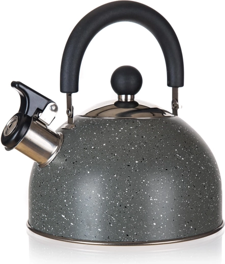 Nerūsējošā tērauda svilpojošā tējkanna Granite Grey 1,7 l