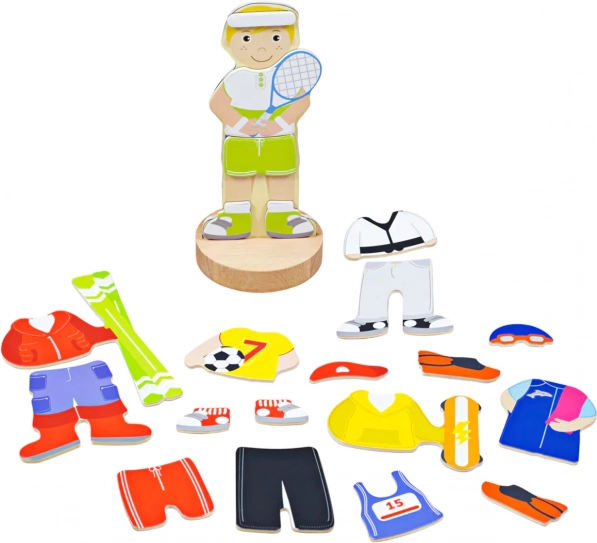 Magnētiskā apģērbšanas puzle “Sporta aktivitātes” Bigjigs Toys