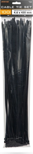 Black cable ties 450 × 4.6 mm, 100 pcs