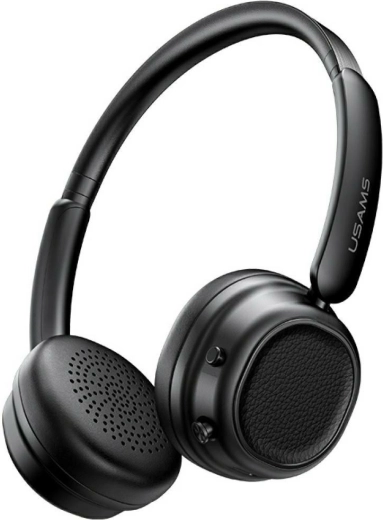 USAMS SR01 On-Ear Wireless Headphones with ANC and Bluetooth 5.3 – Black