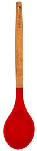 Kitchisimo Serving Spoon, Red, Silicone and Wood
