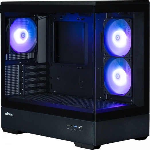 MicroATX mini tower datora korpuss ar panorāmas stiklu un 3 ARGB ventilatoriem